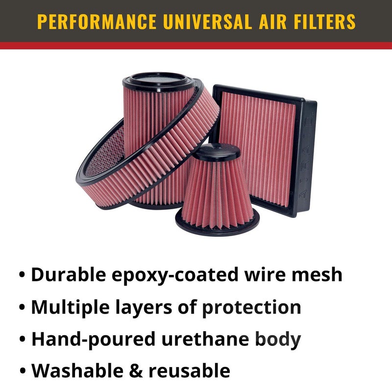Airaid AIR-700-469 700-469 Universal Clamp-On Air Filter: Round Tapered; 6 in (152 mm) Flange ID; 9 in (229 mm) Height; 7.25 in (184 mm) Base; 5 in (127 mm) Top, Black - Image 1